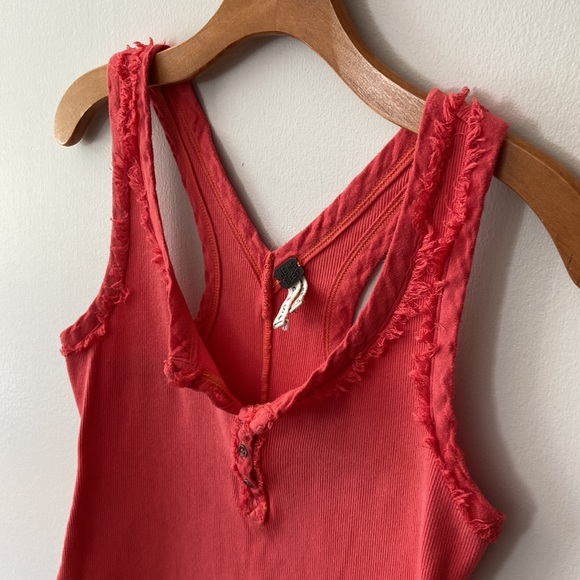 Free People We the Free Time Out Henley Tank Coral Size Small - Picture 4 of 13